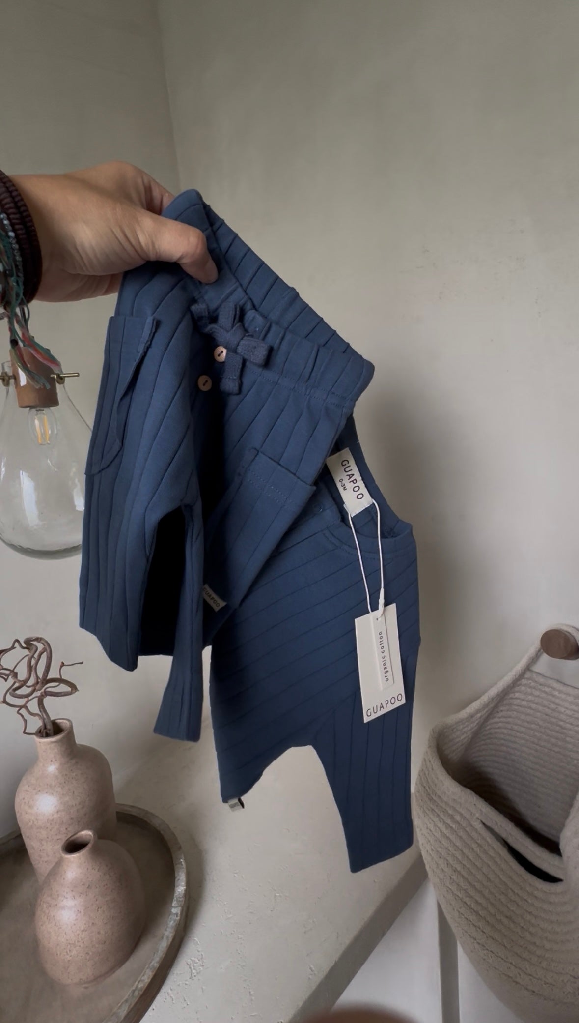 ORGANIC RIB LEGGINGS DEEP BLUE