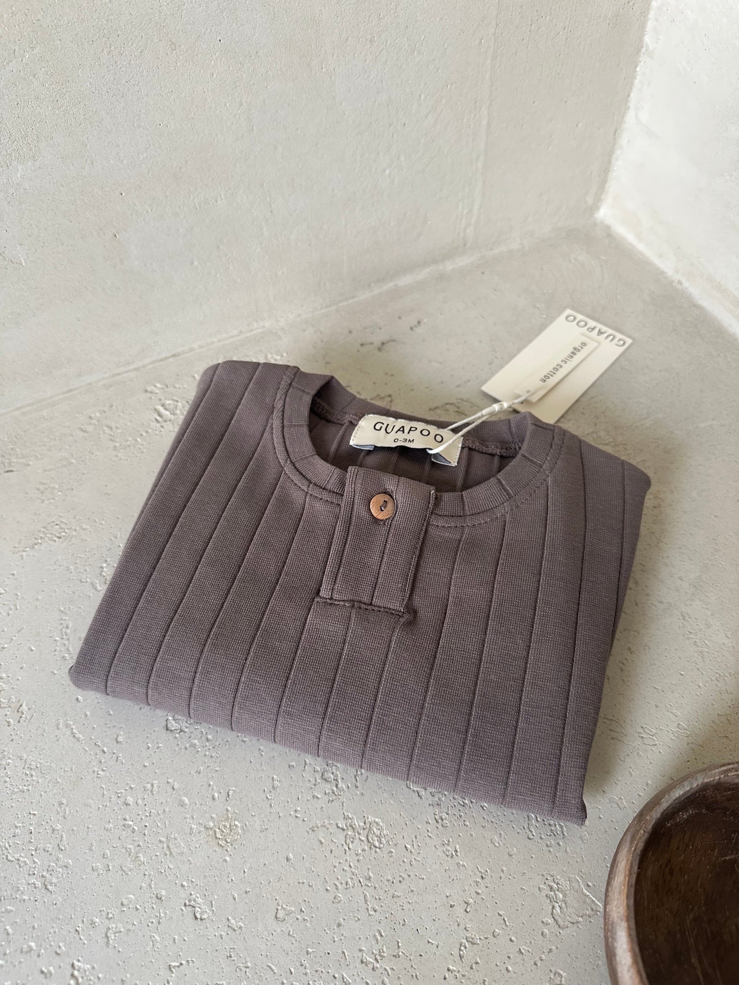 ORGANIC RIB LONGSLEEVE BROWN