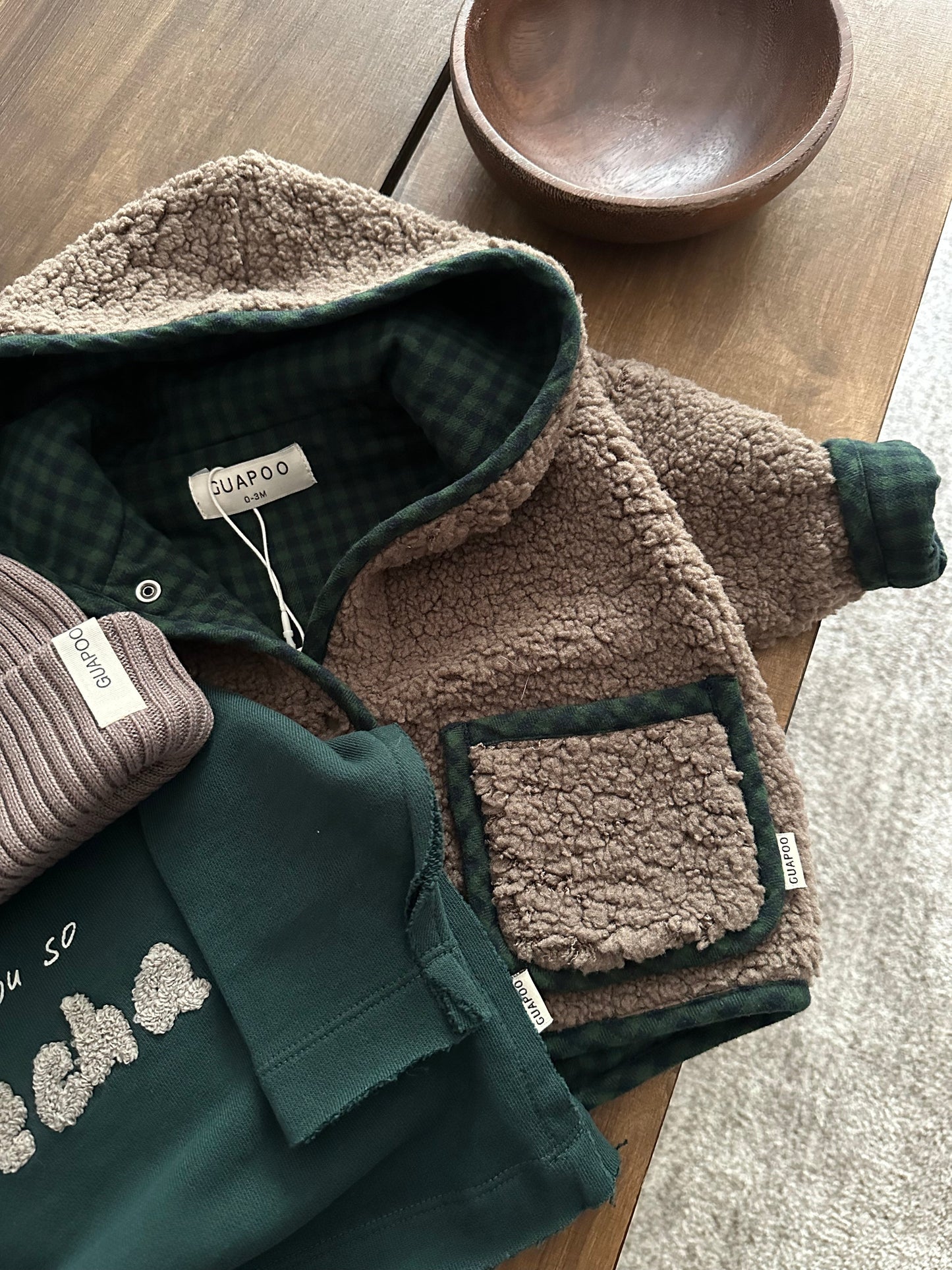 REVERSIBLE TEDDY JACKET BROWN