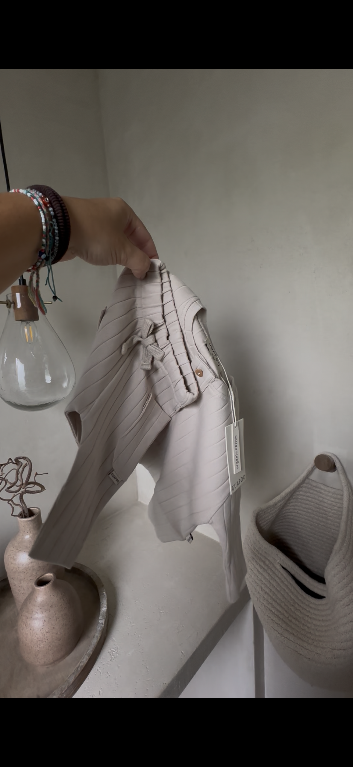 ORGANIC RIB LEGGINGS CREAMY SILK