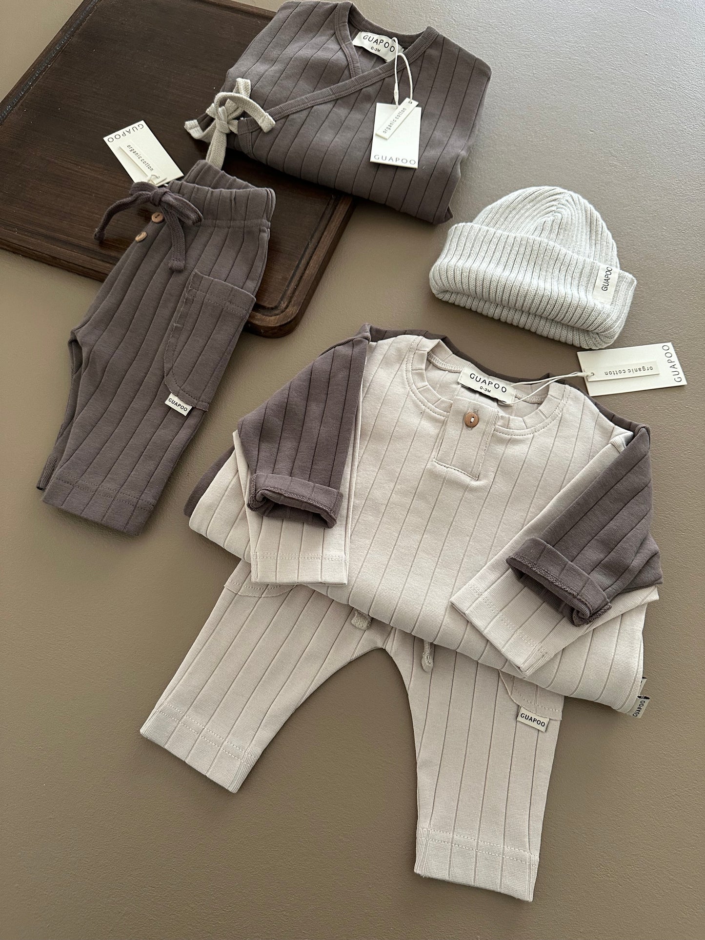 ORGANIC RIB LEGGINGS BROWN