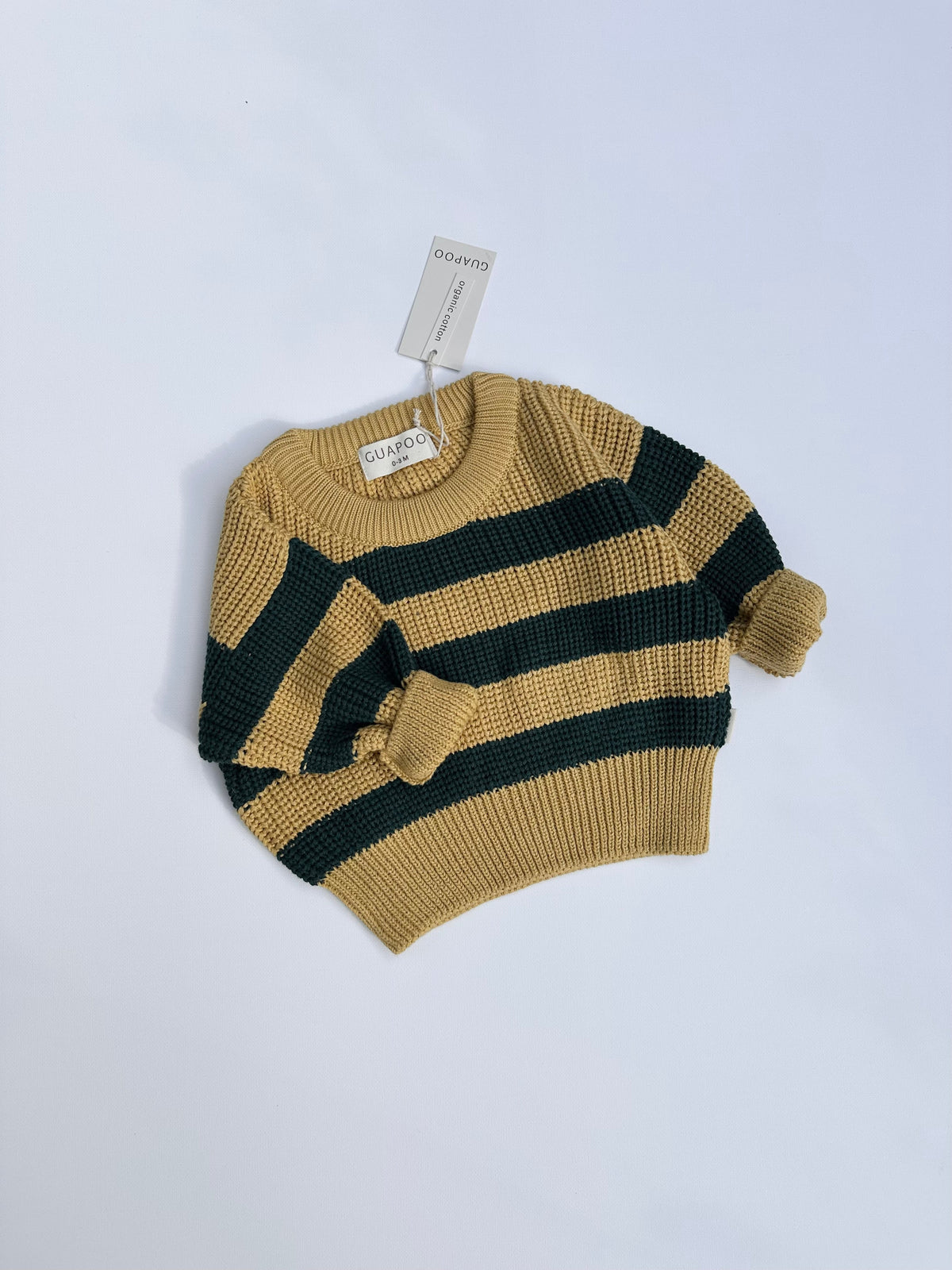 CHUNKY SWEATER MARZIPAN PINE STRIPES