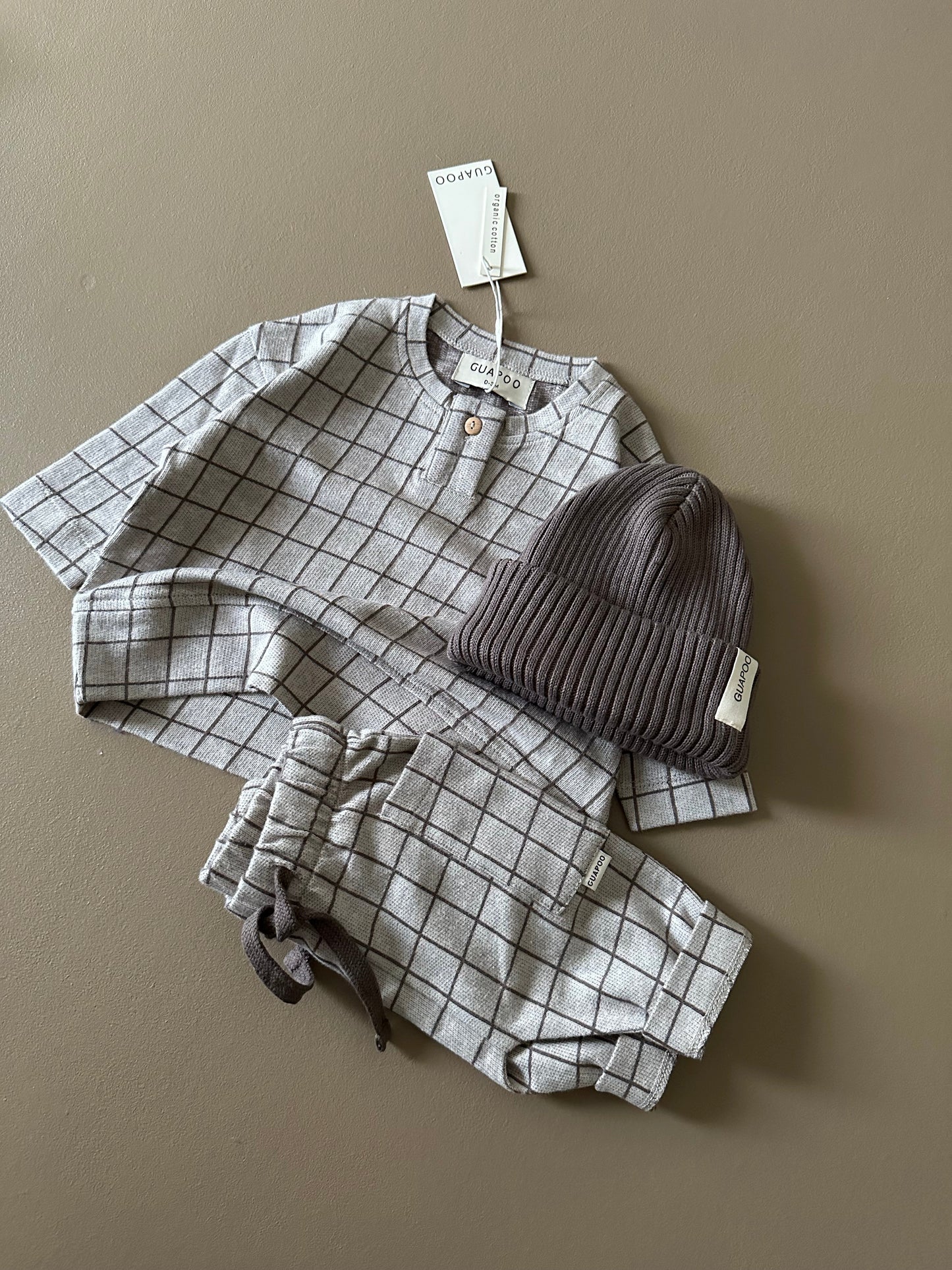 ORGANIC LONGSLEEVE BROWN CHECK