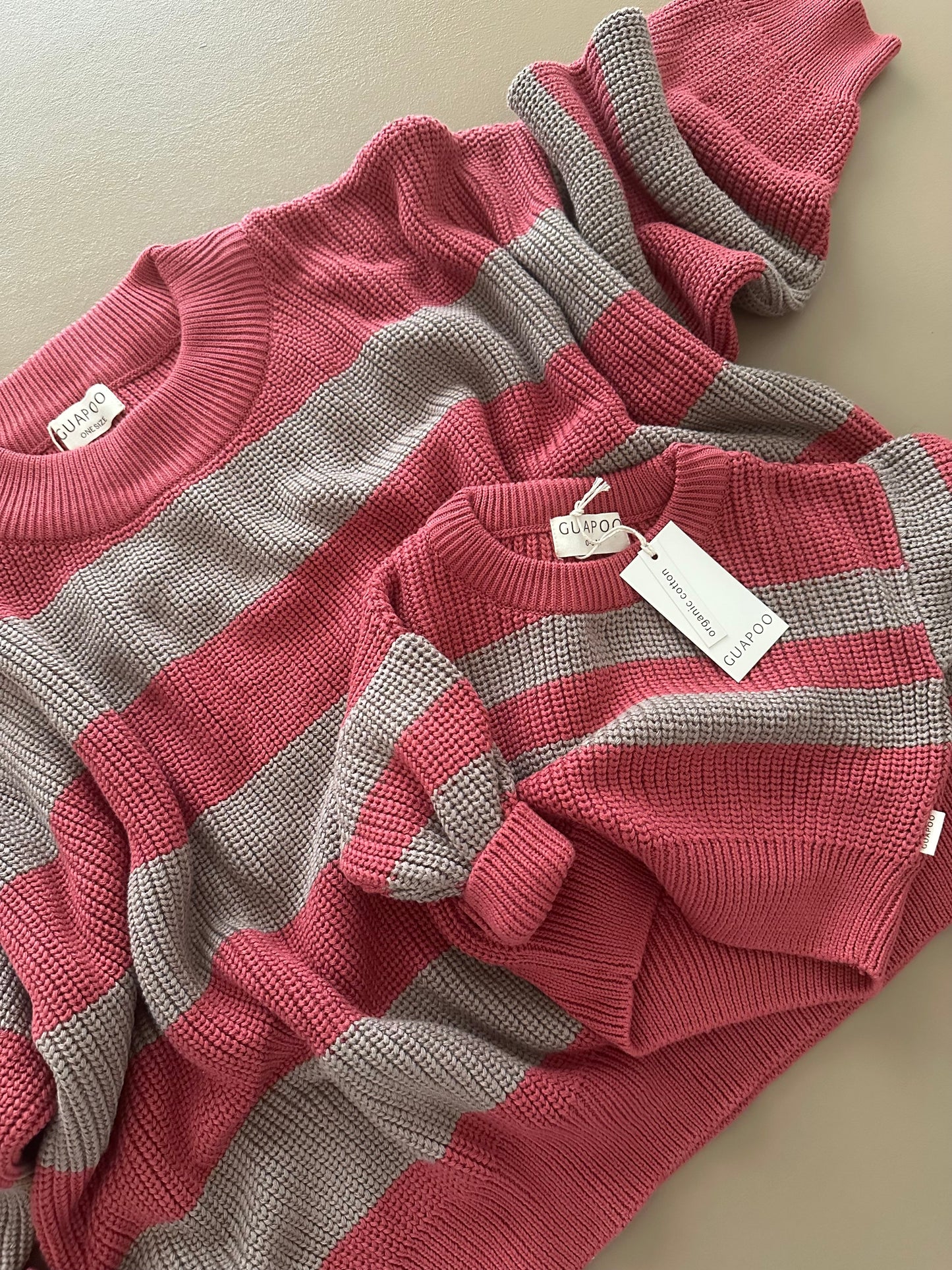 (ADULT) MOM CHUNKY SWEATER BERRY EARTH