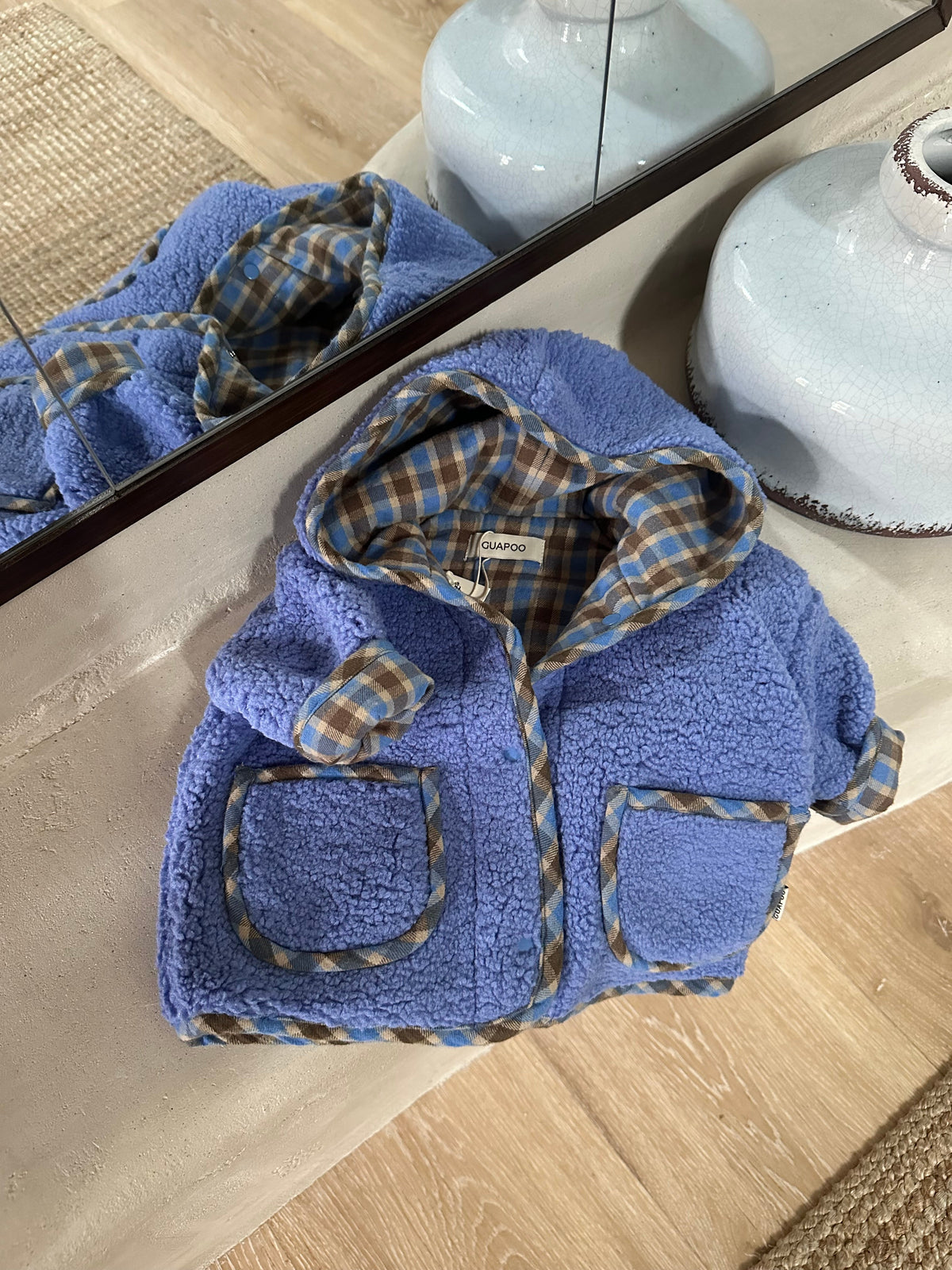 REVERSIBLE TEDDY JACKET BLUE SKY