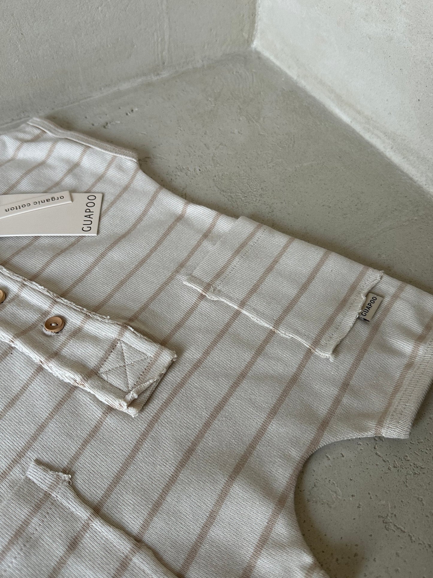 COZY SUMMER ROMPER | MOCHA STRIPES