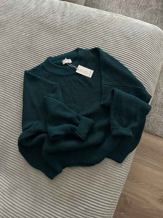 MOM CHUNKY SWEATER PINE