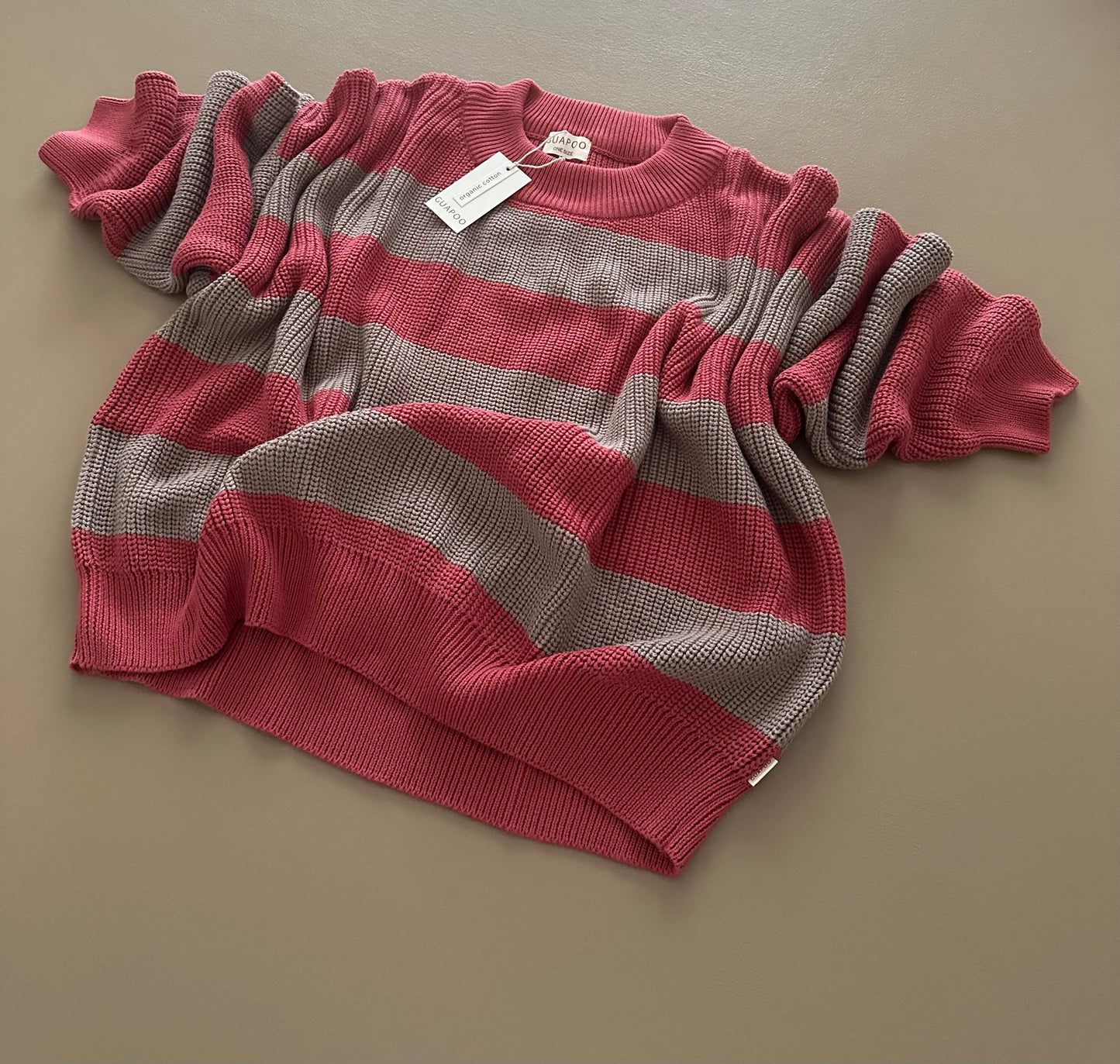 (ADULT) MOM CHUNKY SWEATER BERRY EARTH