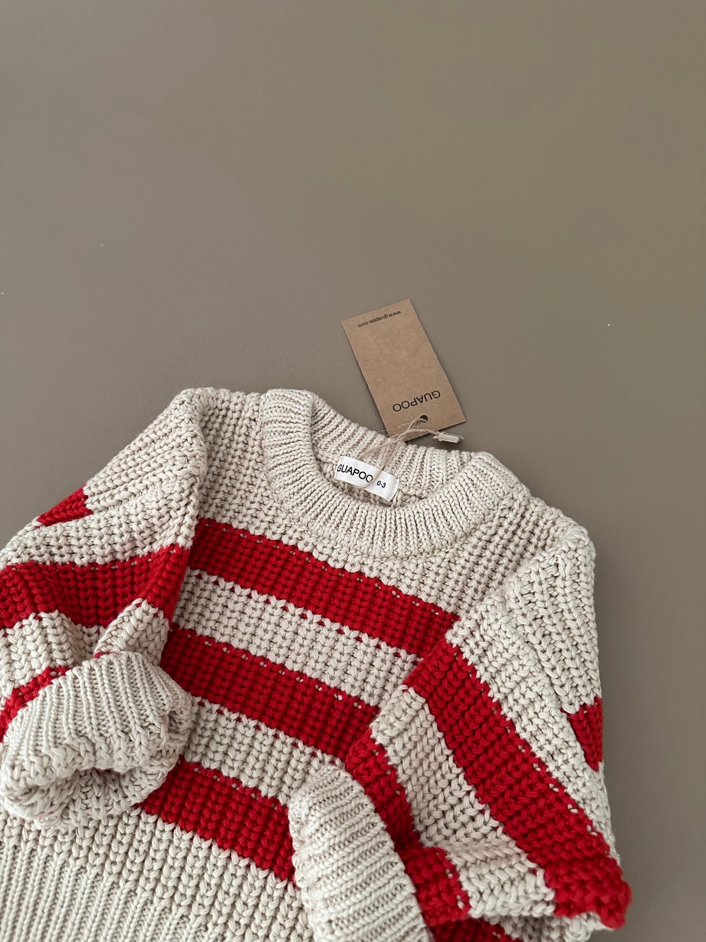 CHUNKY SWEATER | RED STRIPES