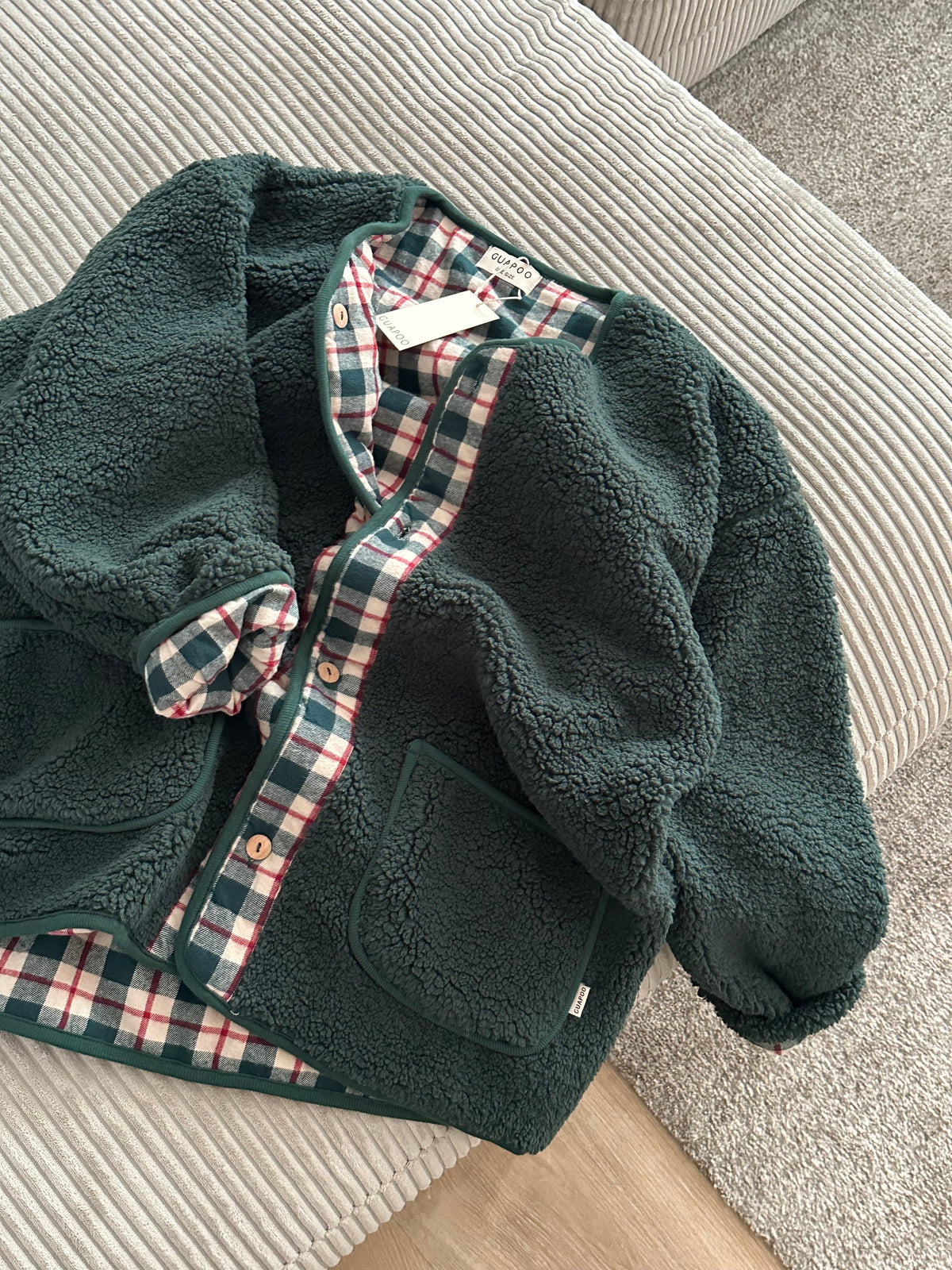 MOM REVERSIBLE TEDDY JACKET PINE