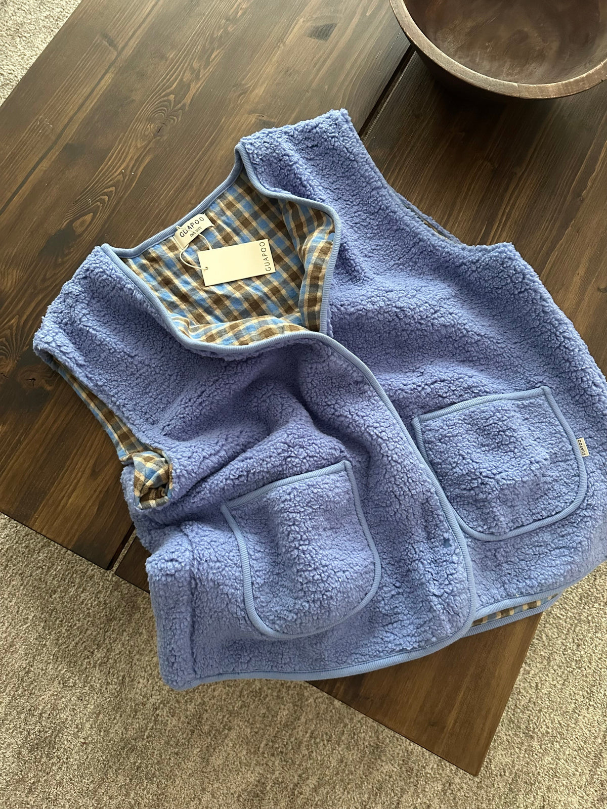 MOM REVERSIBLE VEST BLUE SKY