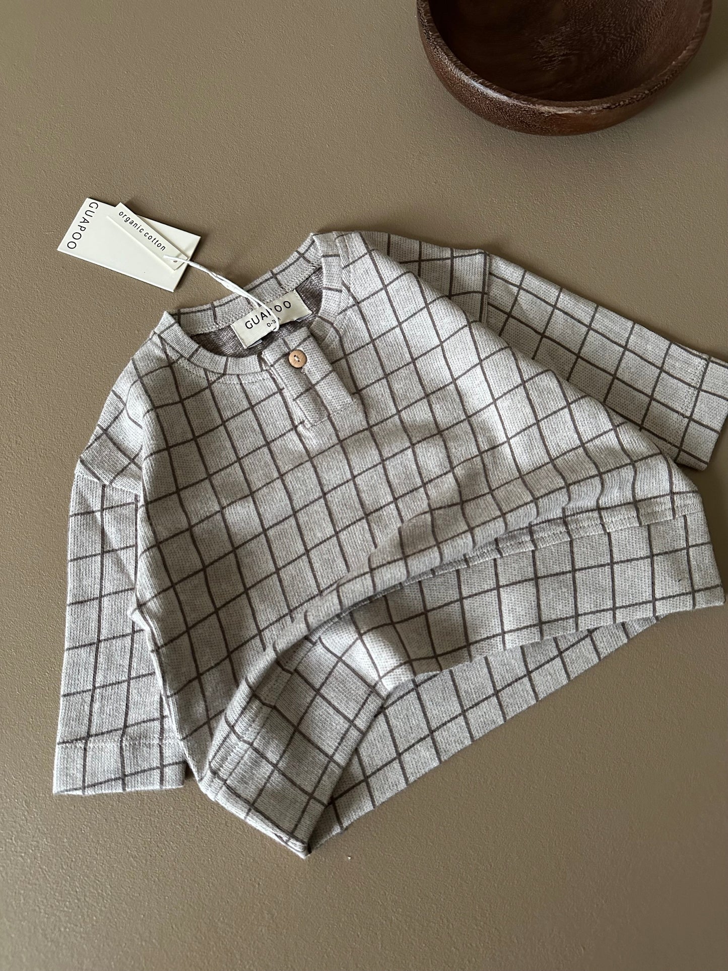 ORGANIC LONGSLEEVE BROWN CHECK
