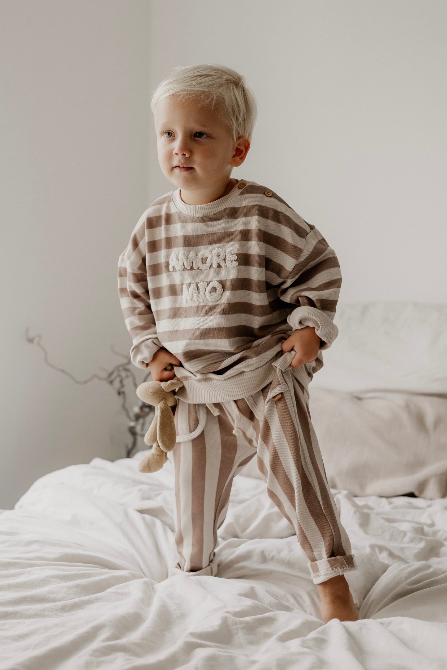 COZY KNIT PANTS | CACAO STRIPES