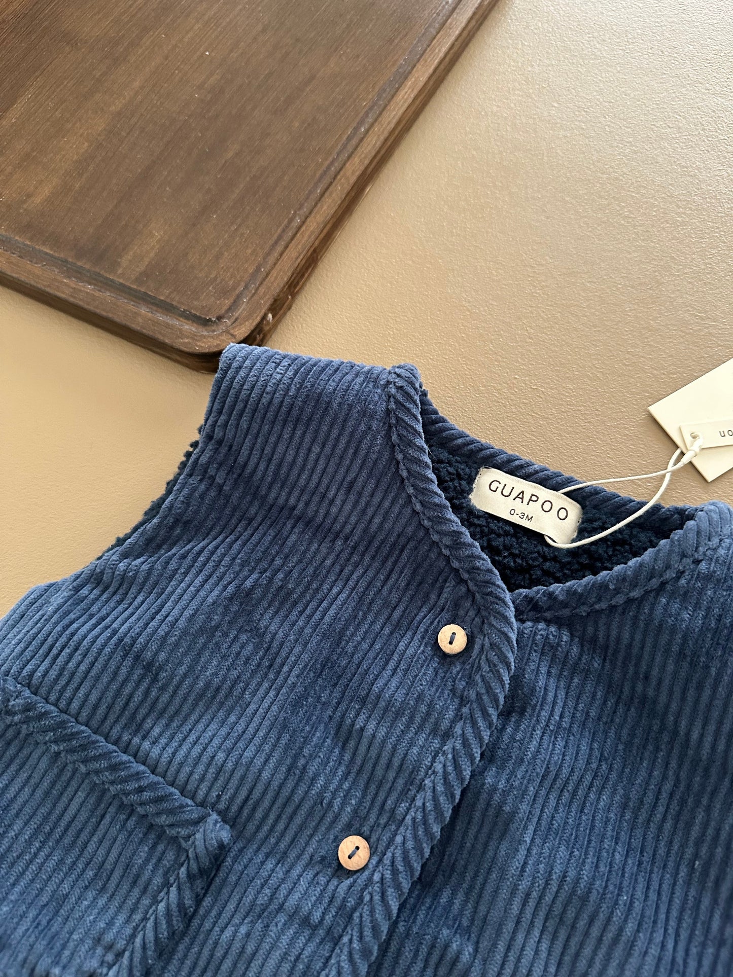 CORDUROY VEST DEEP BLUE