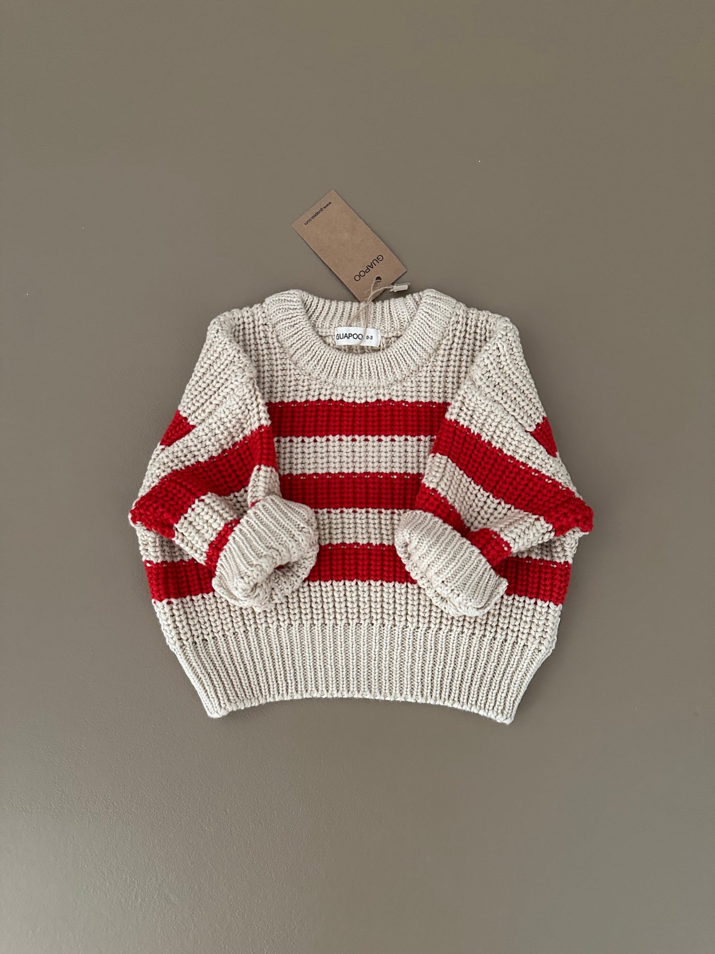 CHUNKY SWEATER | RED STRIPES