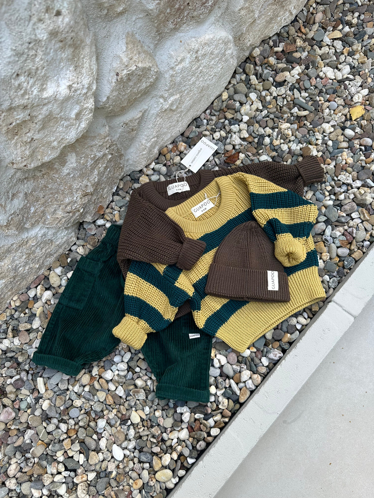 CHUNKY SWEATER MARZIPAN PINE STRIPES