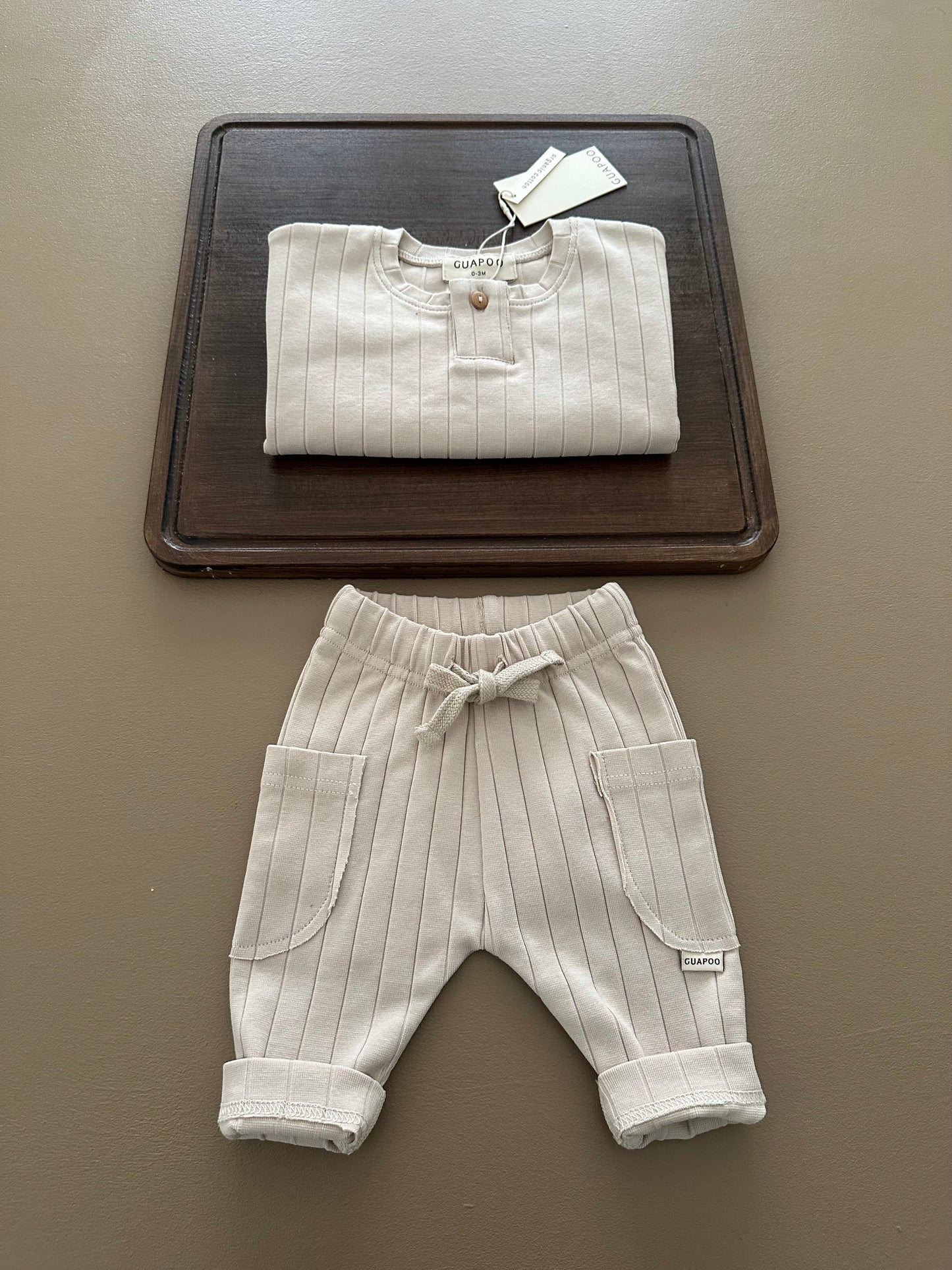 ORGANIC RIB LEGGINGS CREAMY SILK