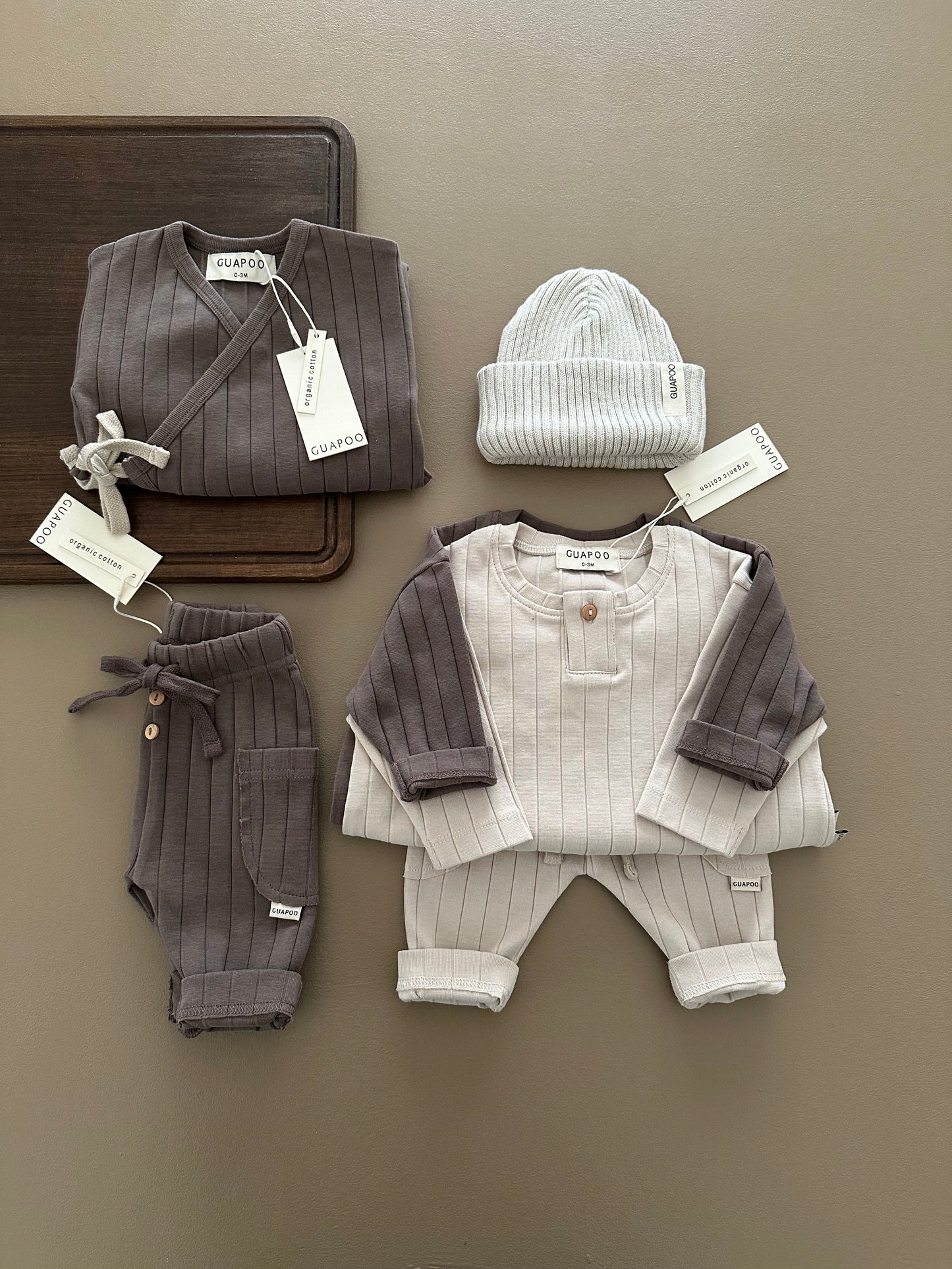 ORGANIC RIB LEGGINGS BROWN