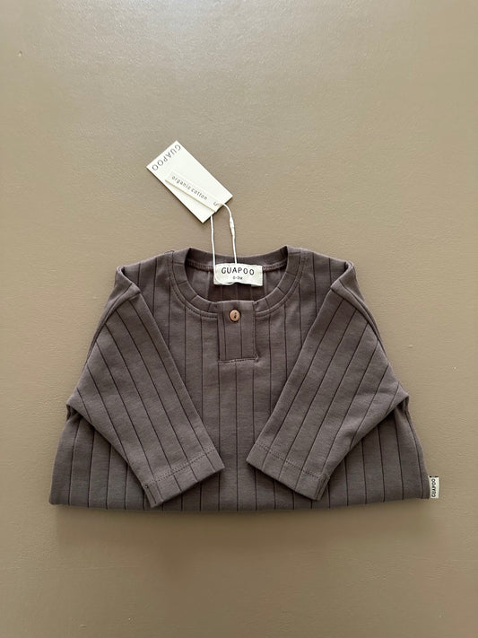 ORGANIC RIB LONGSLEEVE BROWN
