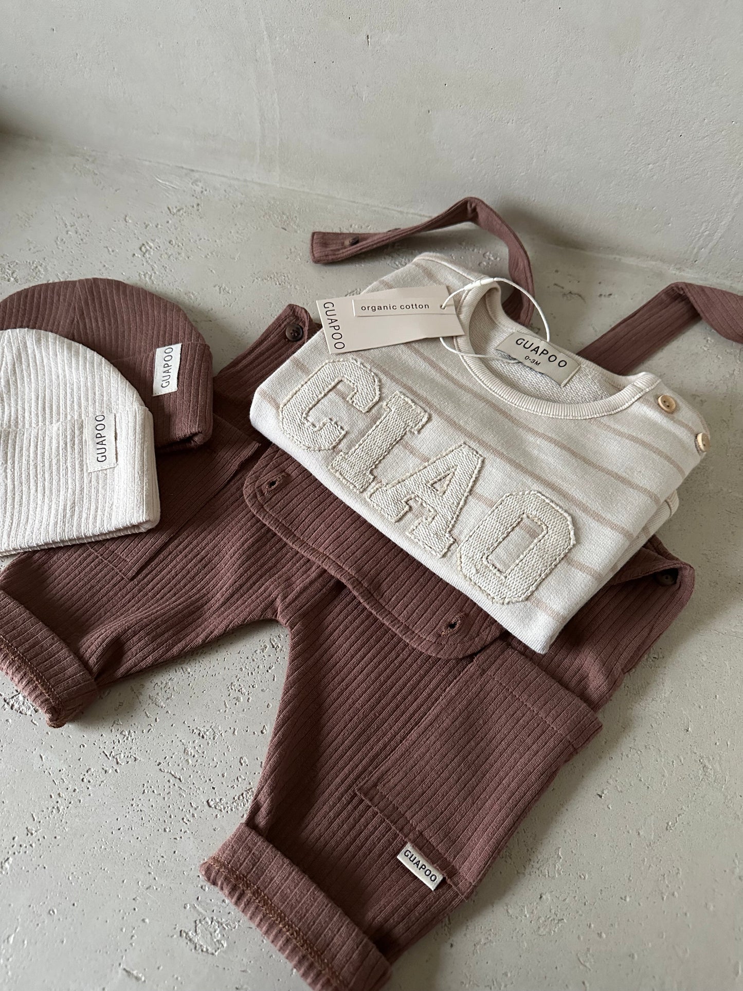 RIB DUNGAREES | MOCHA