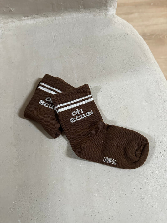 KIDS SOCKS| BROWN OH SCUSI