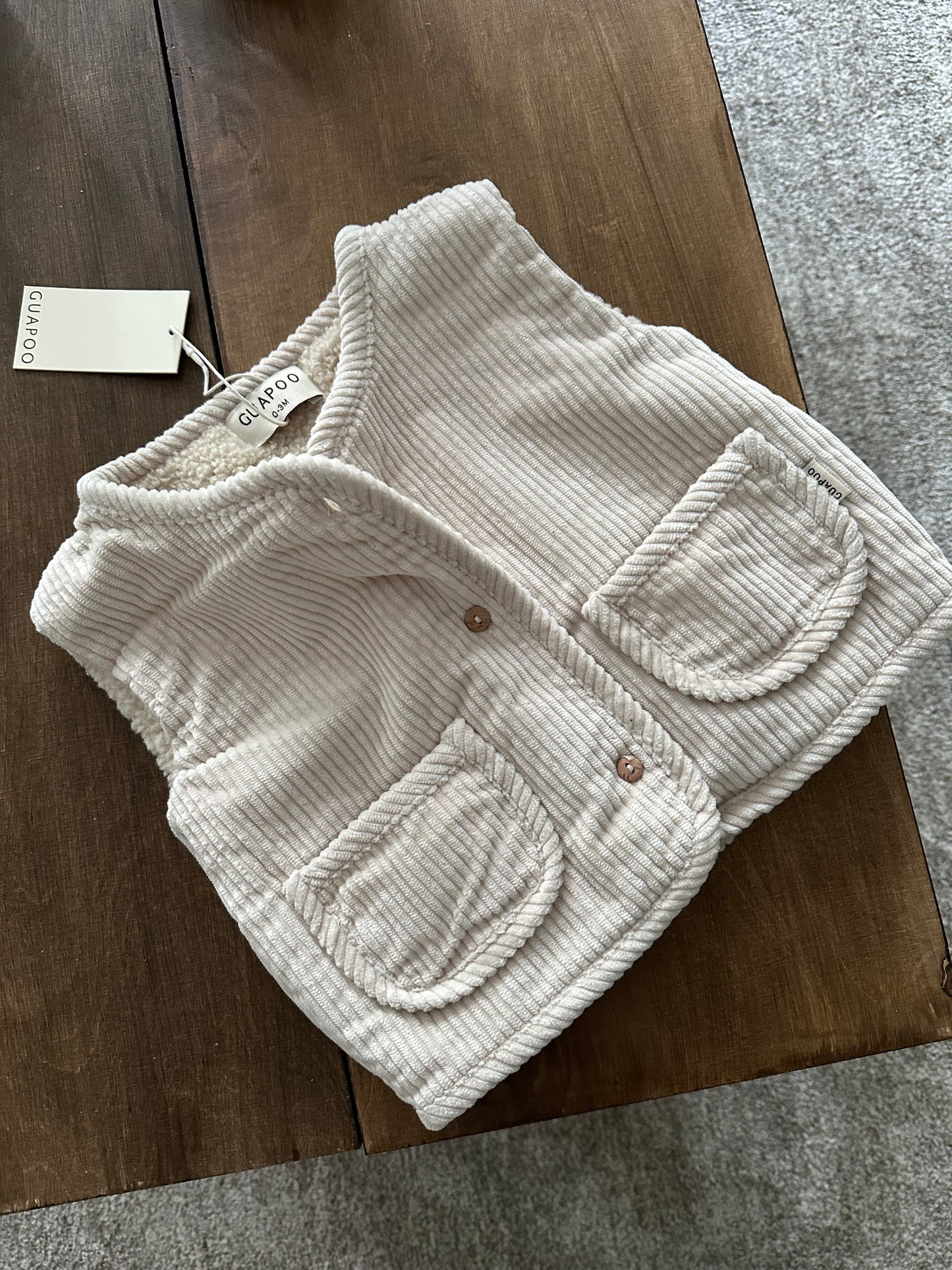 CORDUROY VEST | CREAMY SILK