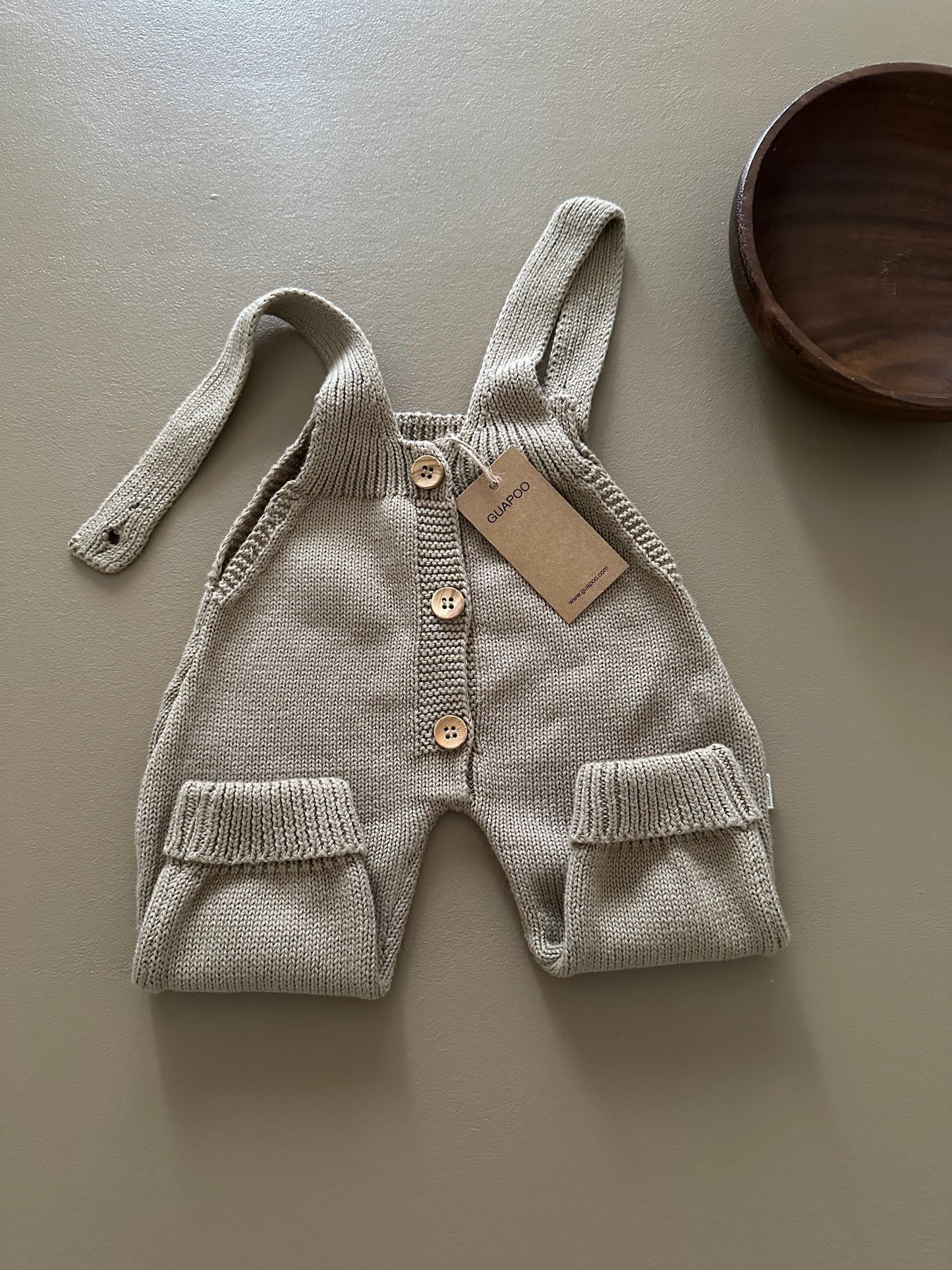 KNIT DUNGAREES | CACAO