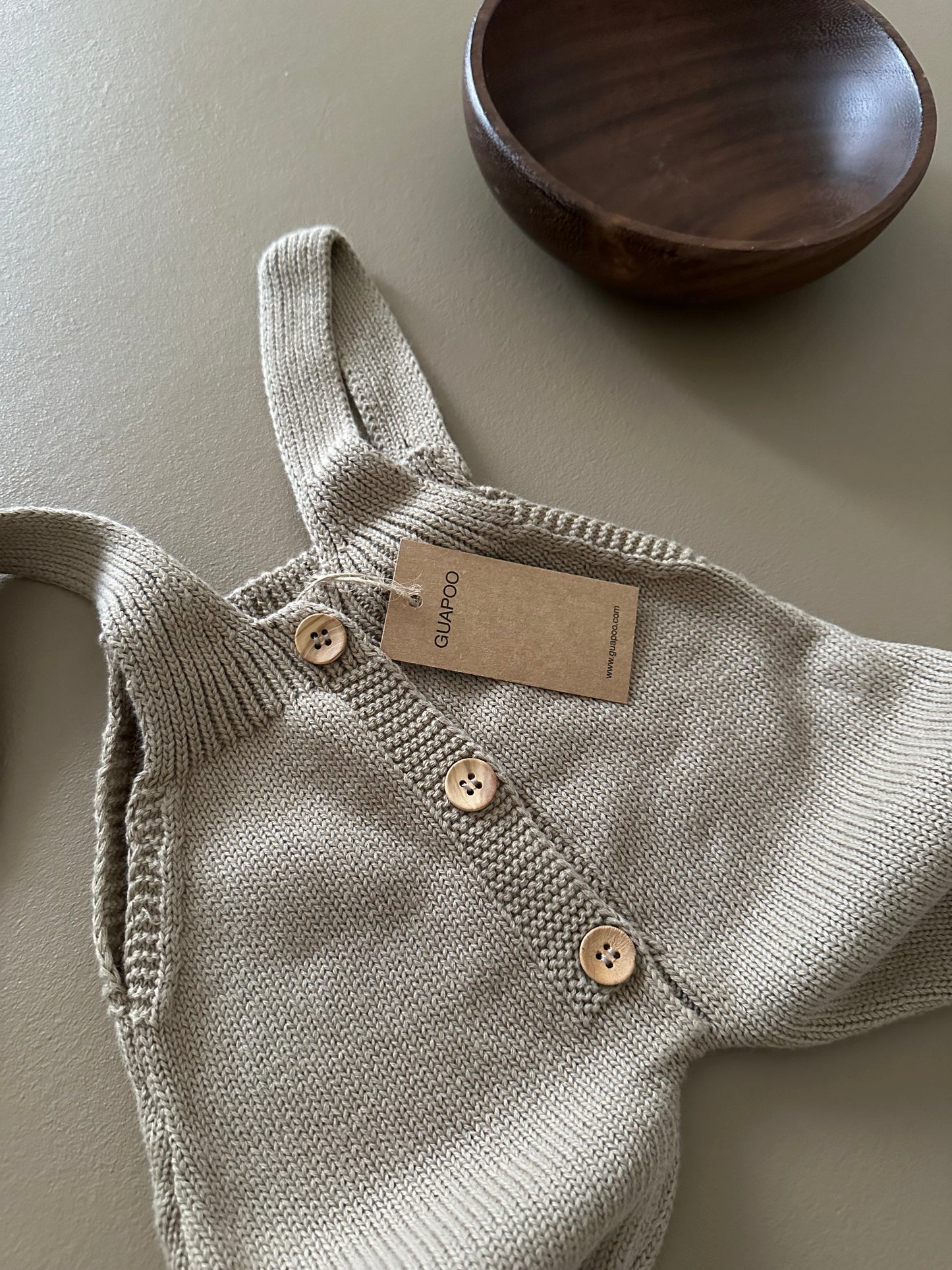 KNIT DUNGAREES | CACAO