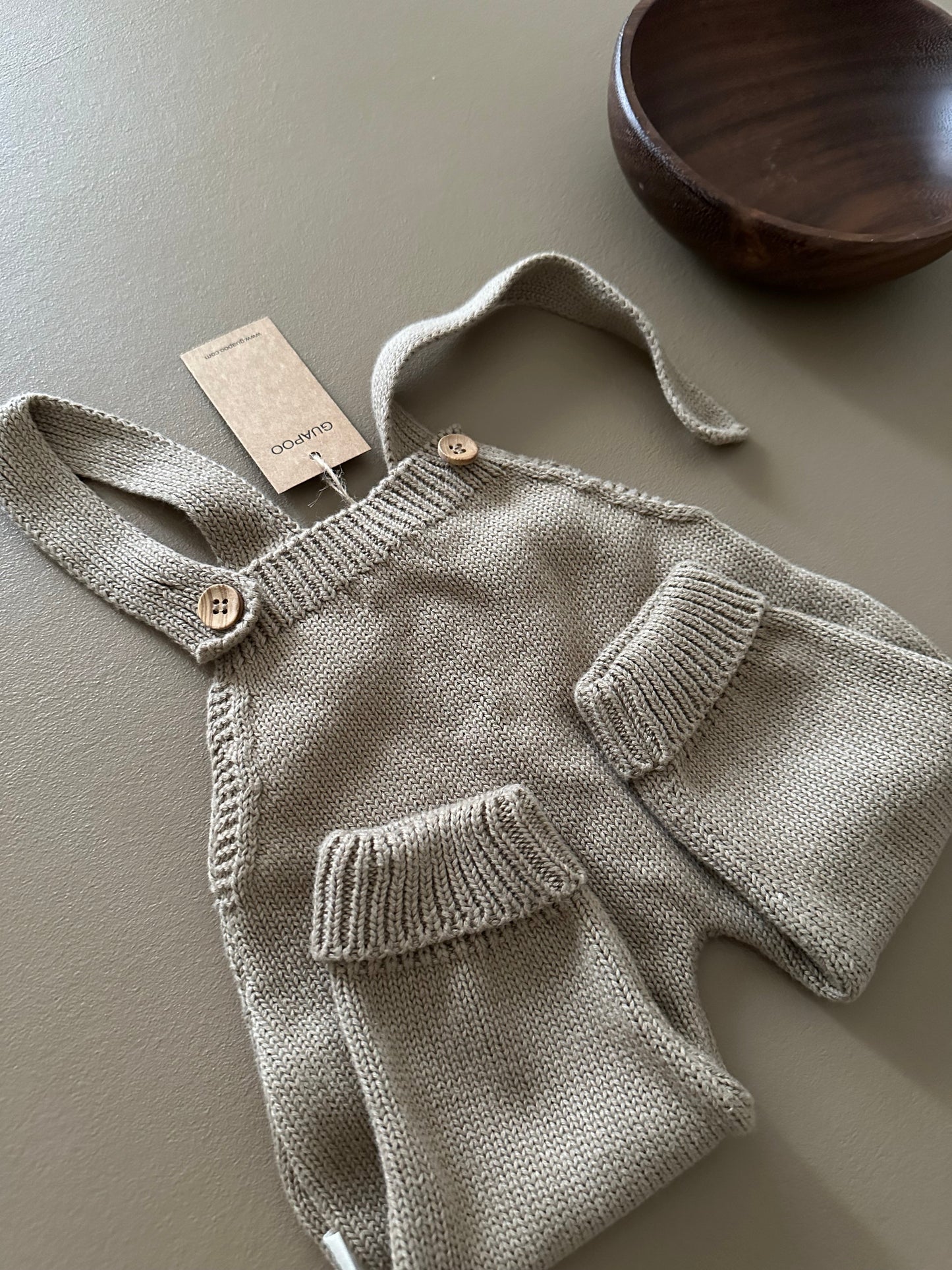 KNIT DUNGAREES | CACAO