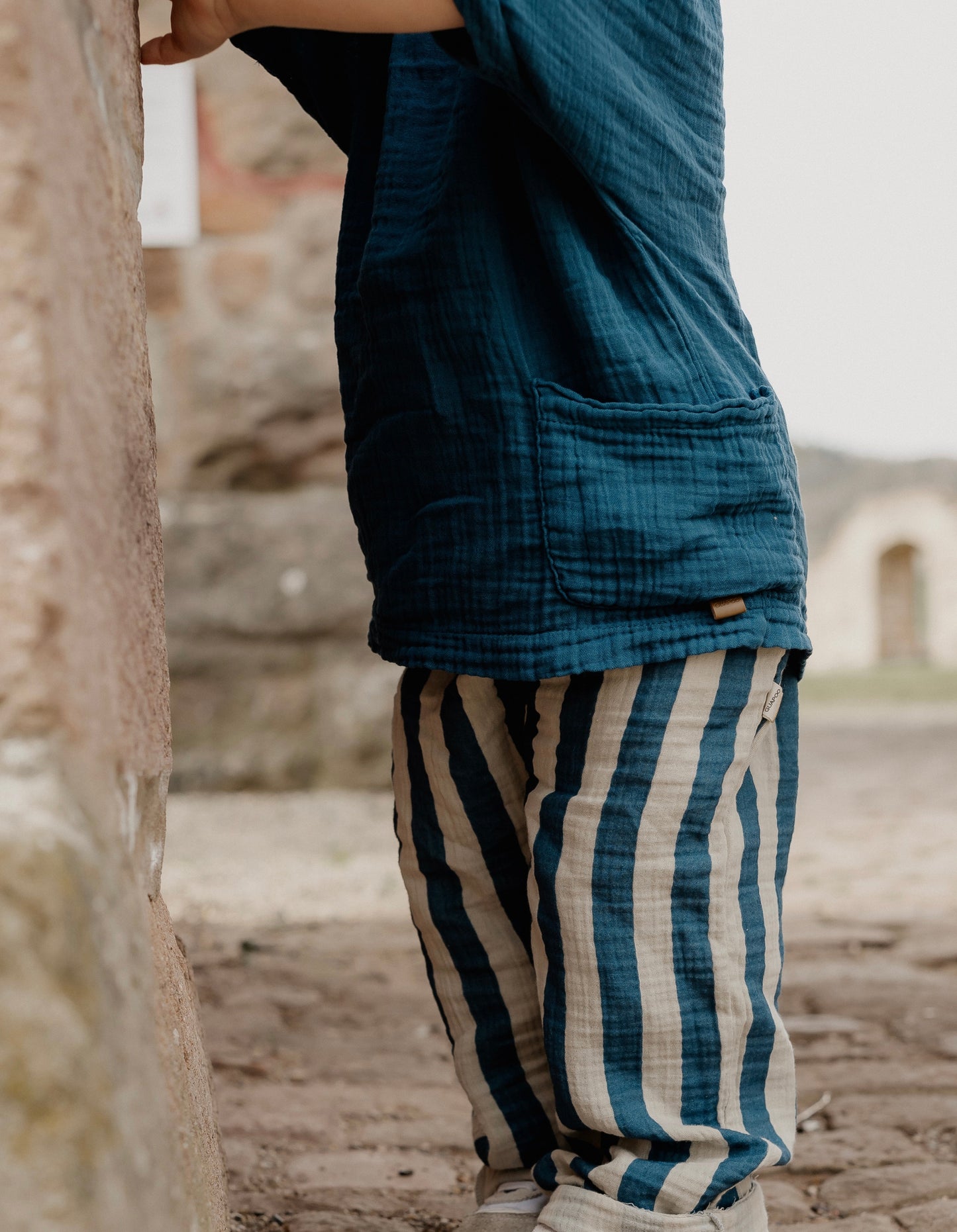 MUSLIN PANTS | DARK BLUE STRIPED