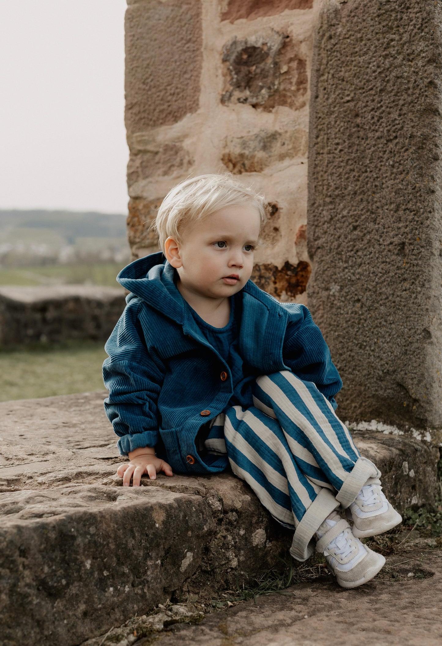 MUSLIN PANTS | DARK BLUE STRIPED