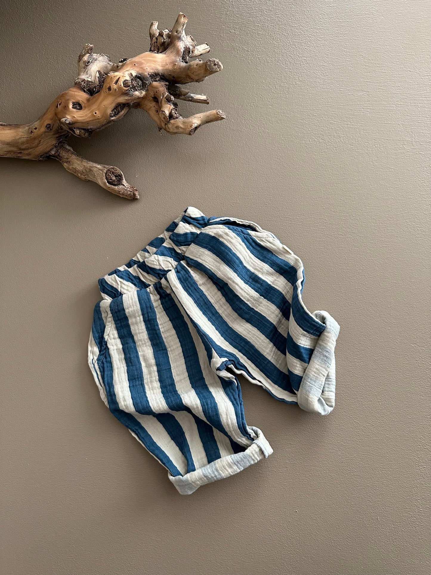 MUSLIN PANTS | DARK BLUE STRIPED